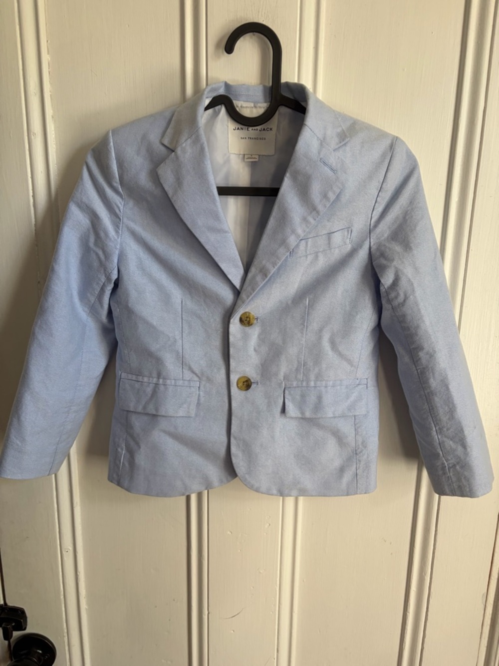 Janie and Jack Boys 6 Light Blue Oxford Cotton Blazer Wedding Summer Dressy